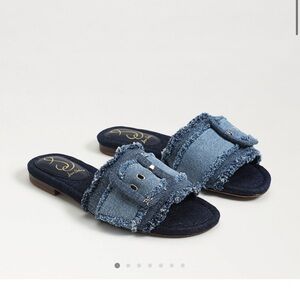 Blue Denim Slide Sandals